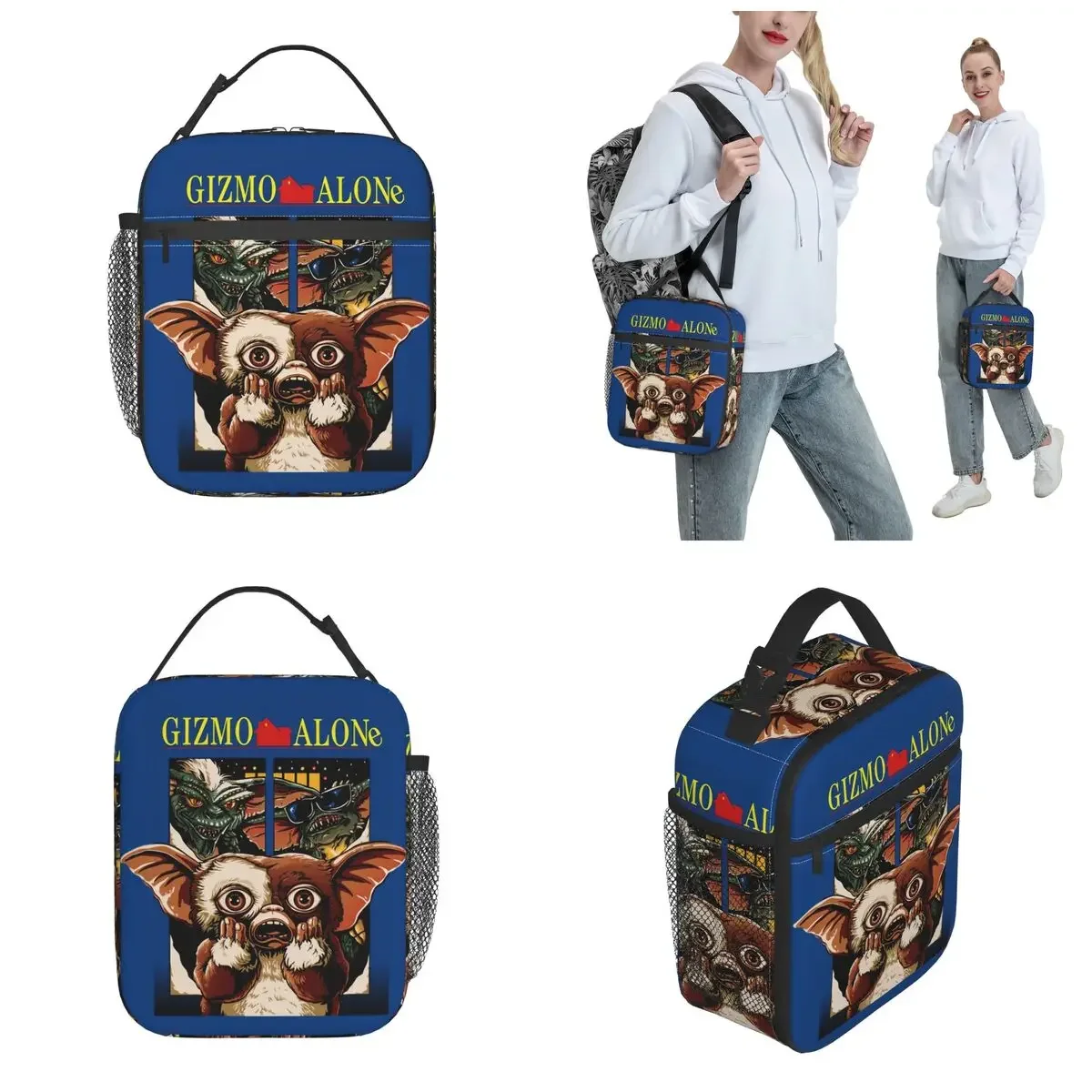 Gizmo Alone Thermal Insulated Lunch Bags for Travel Gremlin Halloween Gift Portable Food Bag Men Women Thermal Cooler Lunch Box