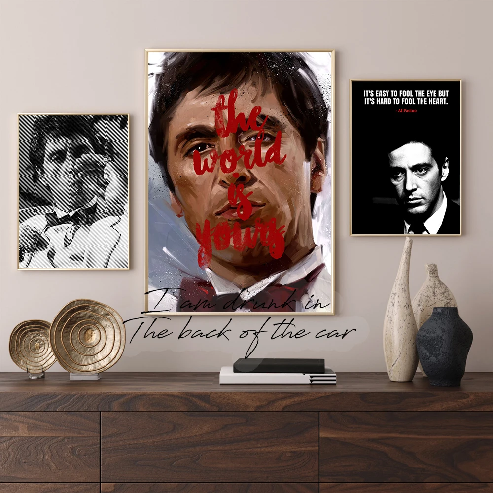 Scareface Classic Movie Wall Art Decor Canvas Poster Tony Montana Actor Poster Classic Gangster Movies Art Decor Cinema Decor