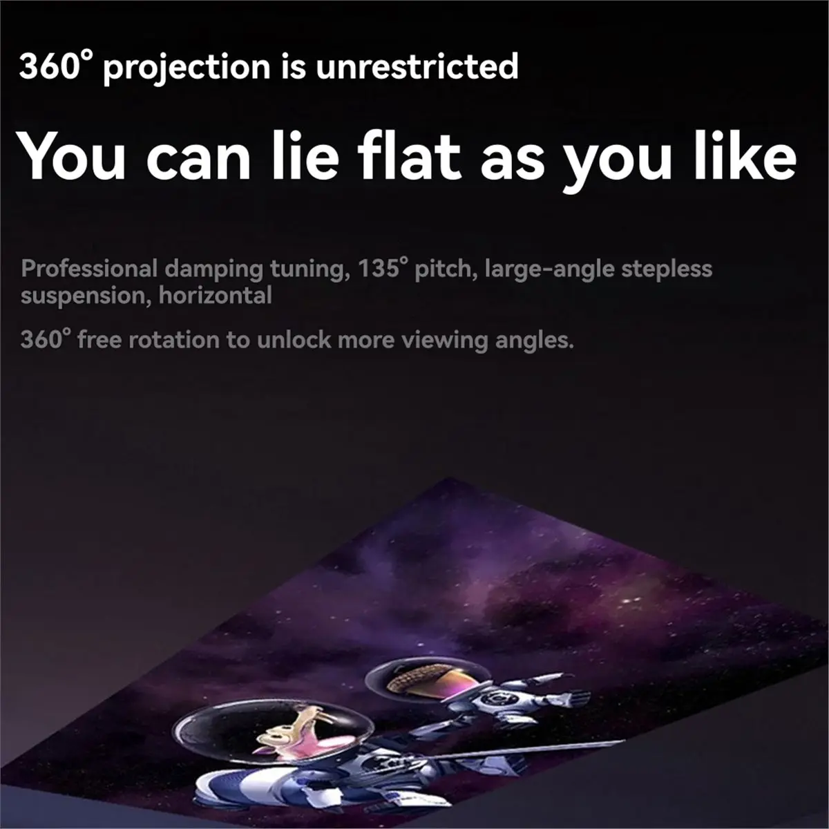 2026 New Dual- Mount Projector Stand with 265mm Internal Clearance Metal Desktop/Wall-Mount/Ceiling-Mount 3in1 Stand