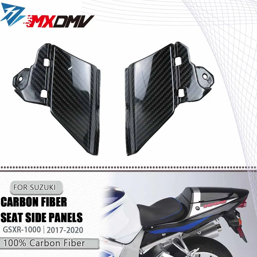 

100% 3K Full Real Motorcycle Accessories Carbon Fiber Seat Side Panels fairing For Suzuki GSXR GSX-R 1000 2017 2018 2019 - 2022