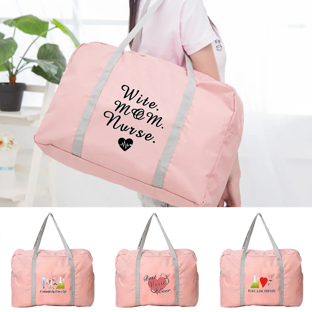 

Handheld Travel Bag Lightweight Large Capacity Essential for Holiday Outings Nurse Pattern Printing Series Travel Accessories