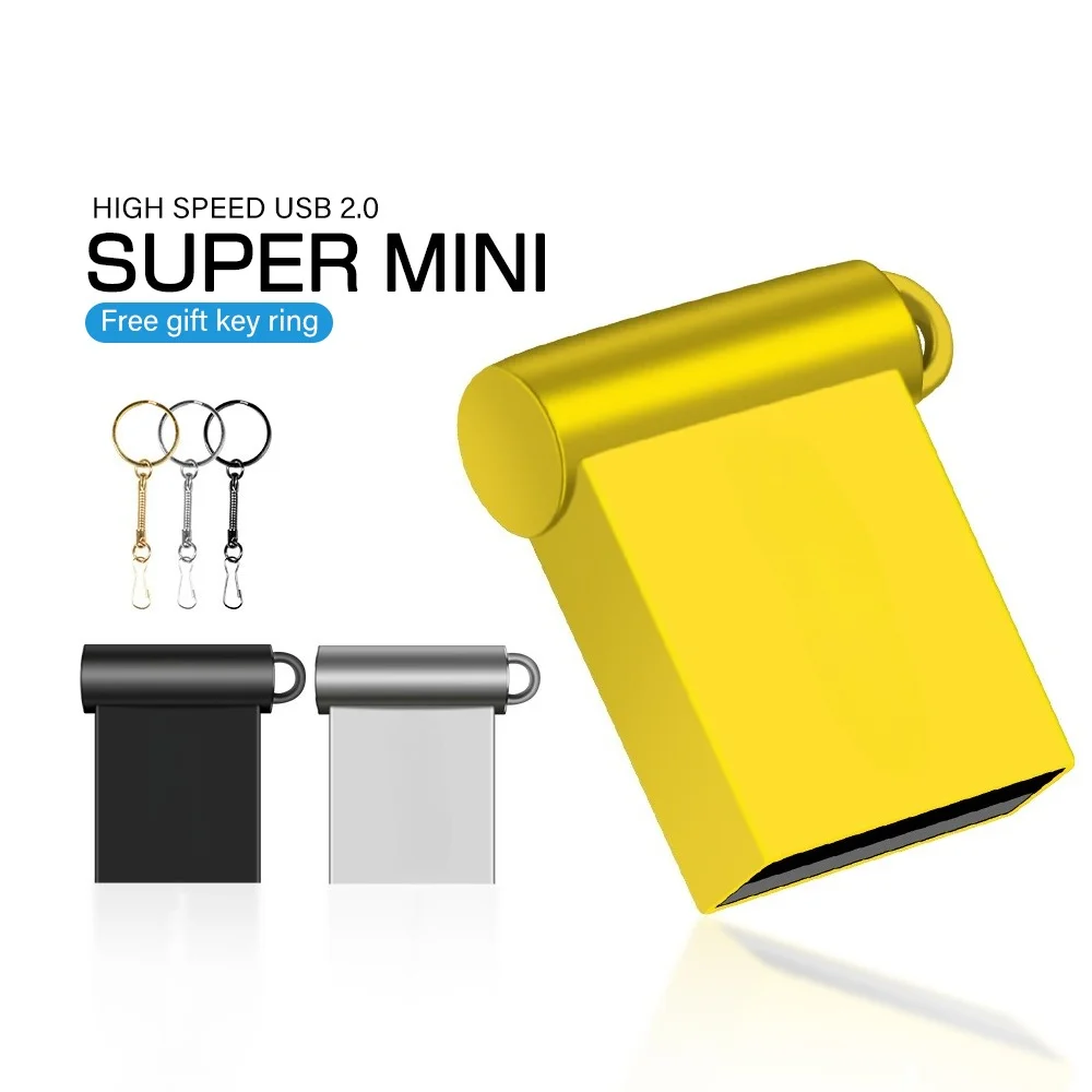

Super Mini Metal USB Flash Drives 64GB Creative Business Gifts Memory Stick Black Pen Drive Silver Storage Devices