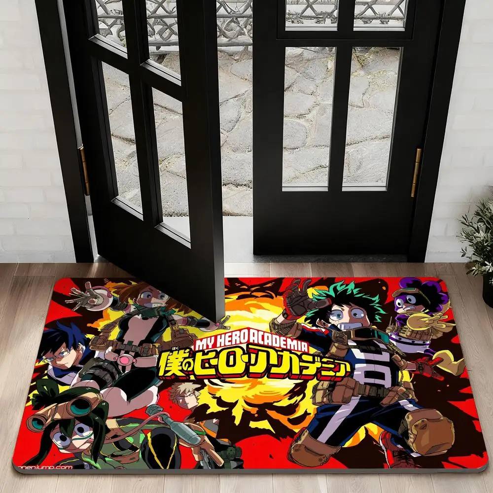 

My Hero A-Academia anime Floor Mat Diatom Bath Mat Absorbent Quick Dry Non-Slip TPR Backing Soft Plush Draining Rugs