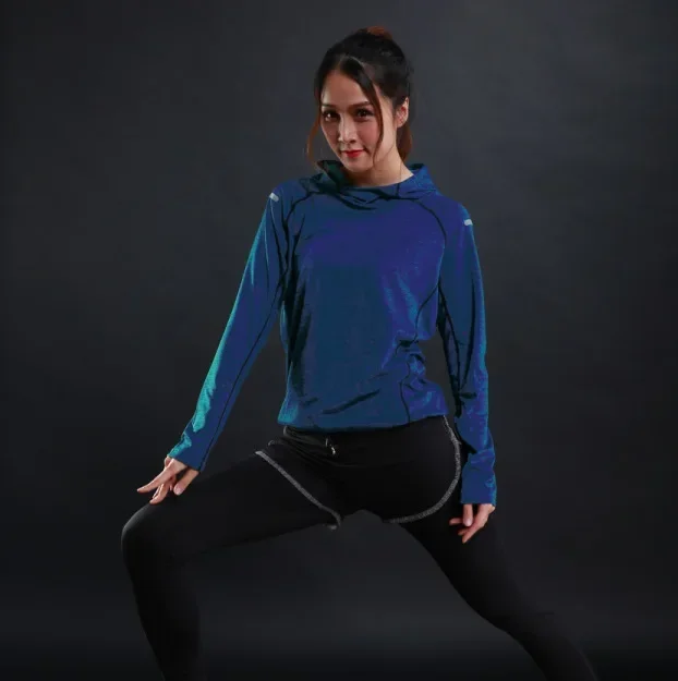 Camisetas finas de otoño para mujer, camisetas para correr, gimnasio, fitness, sudaderas de manga larga, entrenamiento de secado rápido, capucha