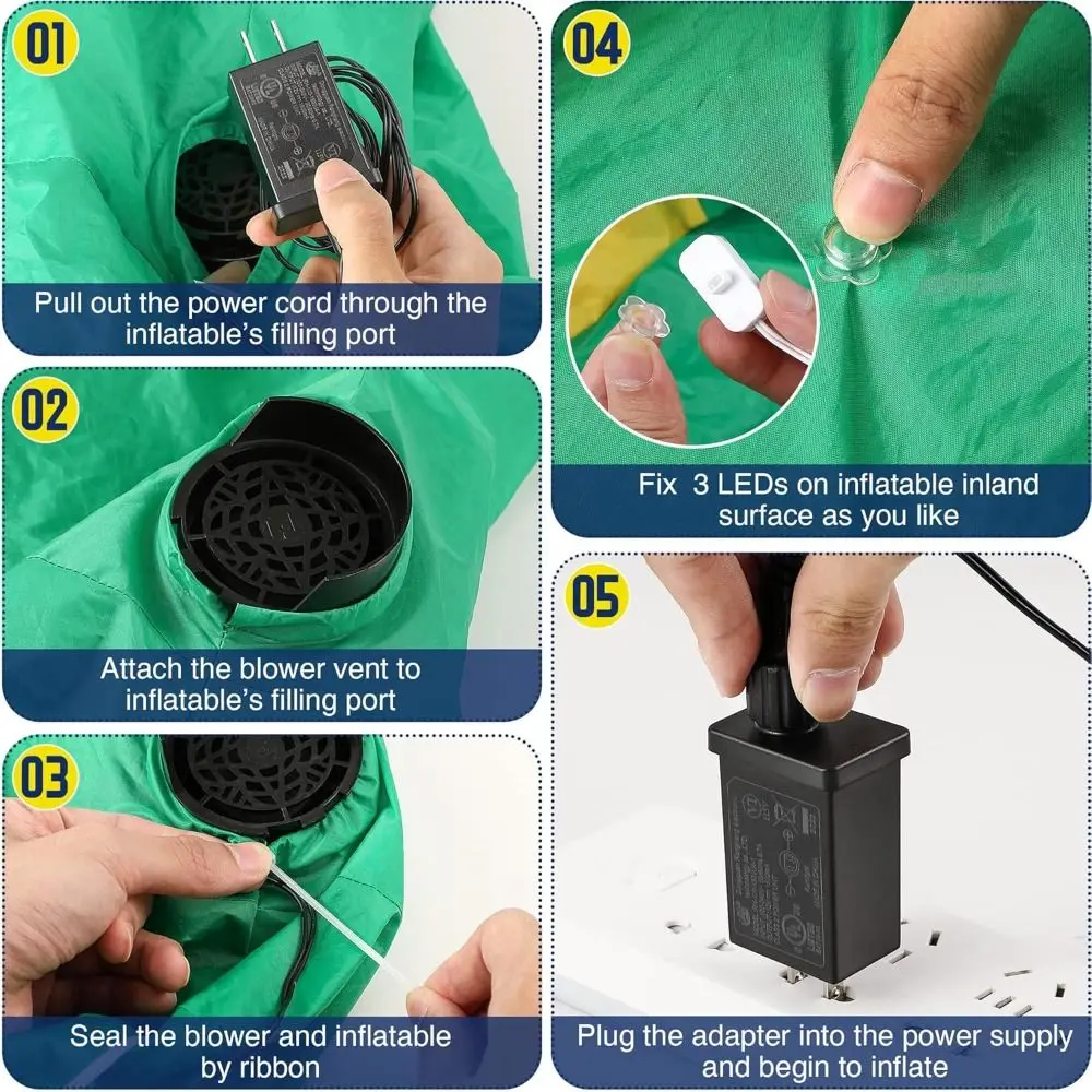NEW 12V 1.2A Inflatables Blower LED Light Strings Durable Air Blower High Power Univesal Blower Fan Christmas Decorations