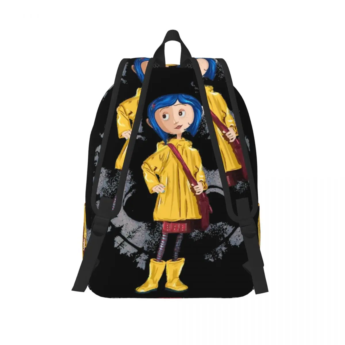 Coralines Cartoon Movies Fashion Backpack Outdoor High School Work Halloween Daypack for Men Women Laptop Computer Canvas Bags