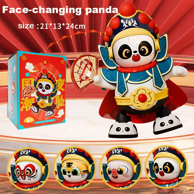 

Chinese Panda Opera Face Changing Doll Souvenir Handmade Small Gift Children's Toy Cartoon Cute Fun Wacky Fun Wacky Home Decor