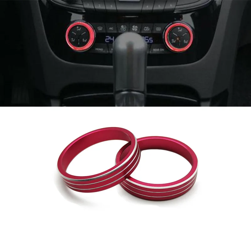 2Pcs Air Condition Control knob Decoration Ring Protect Cover For Peugeot 508 Interior Accessories