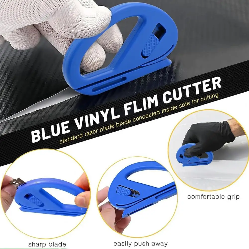 1/2Pcs 10*6cm Safety Cutter Tool Film Hidden Blade Wrapping Paper Trimmer Easy Sliding Packaging Paper Roll Cutter DIY Gift Wrap