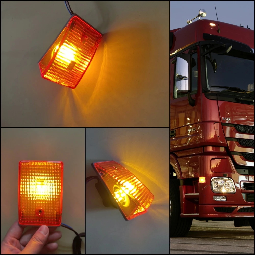 2Pcs 24V LED Cab Corner Lights For Mercedes Actros MP3 MP2 MP1 MB V8 V6 1841 2641 2555 3255 3341 Truck Turn Signal Spare Parts