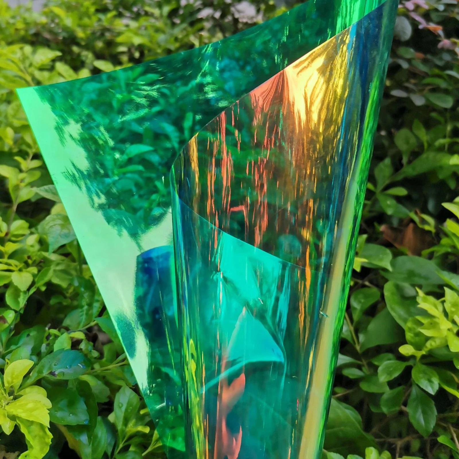 

PVC Film Sparkly Iridescent Fabric DIY Colored Craft Material for Handbags Bags Phone Covers Key Chains