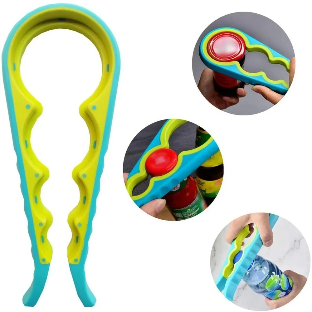 1PC 4-in-1 Multi-Function Non-Slip Kitchen Bottle Opener Twist Can Opener Labor-Saving Bottle Lid Opener for Easy Home Use