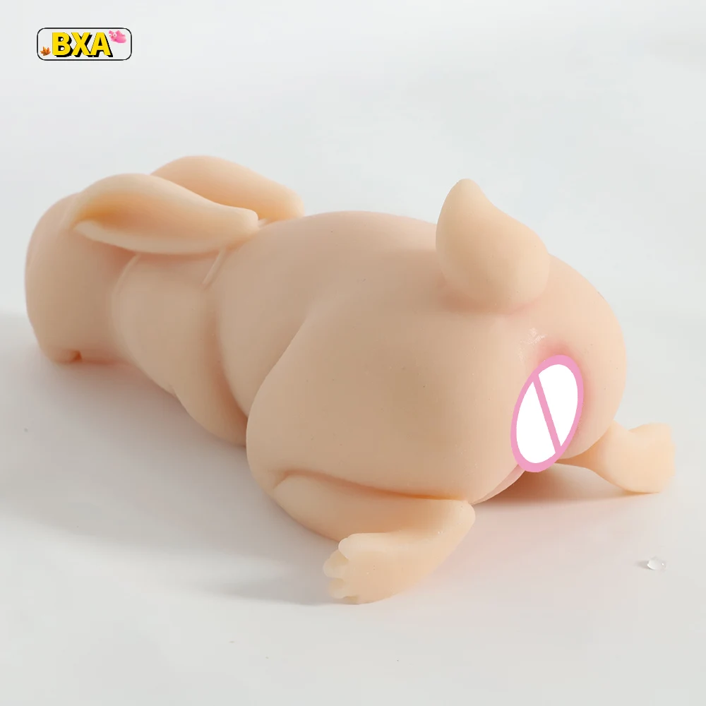 New Male Masturbation Sex Toy 0.5kg Rabbit Model Realistic Vaginal Channel Adult Male Masturbator Pussy Can Be Inserted