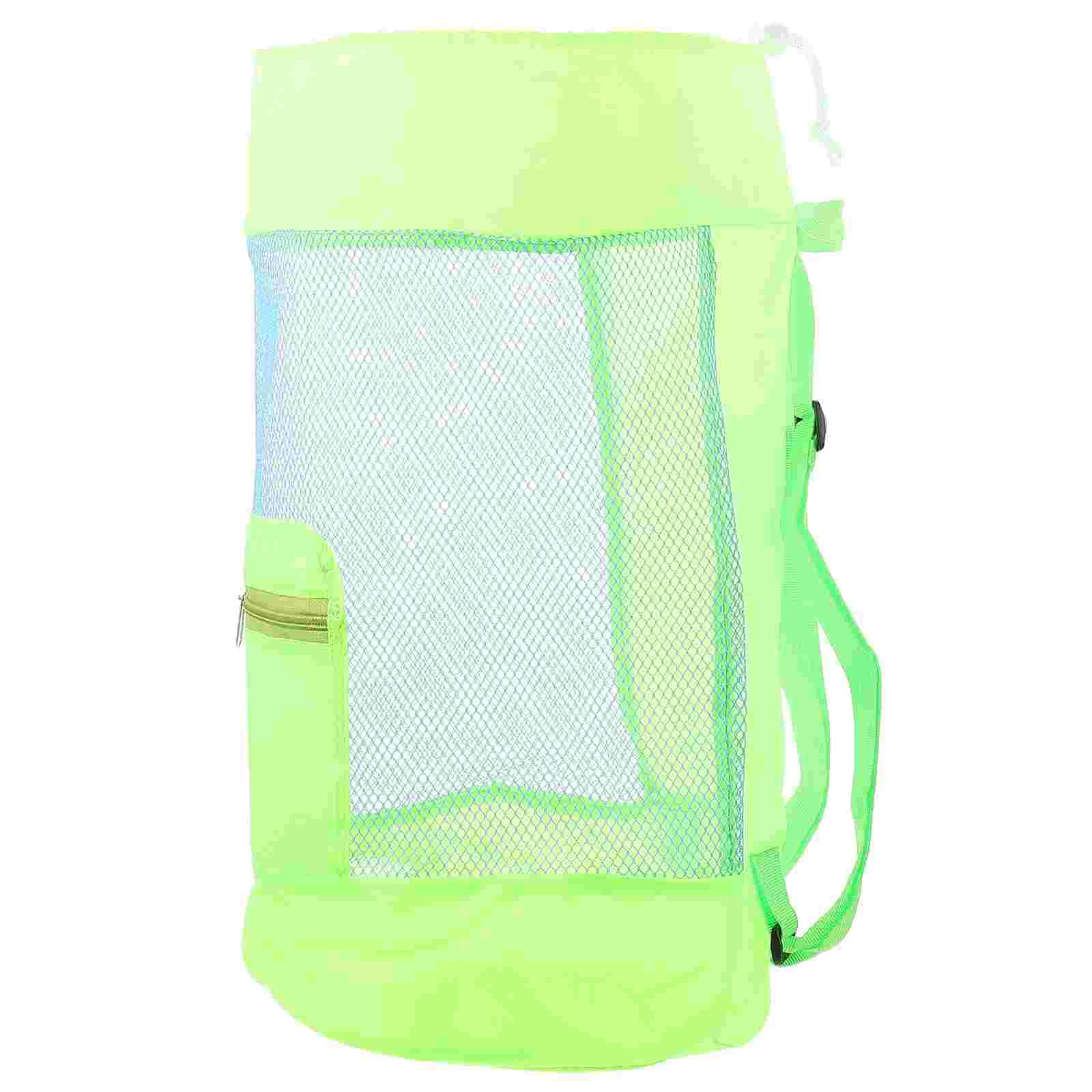 Bolsa de armazenamento de brinquedos de praia de náilon crianças brinquedos saco de malha grande diâmetro dobrável leve portátil equipamento de natação mochila praia