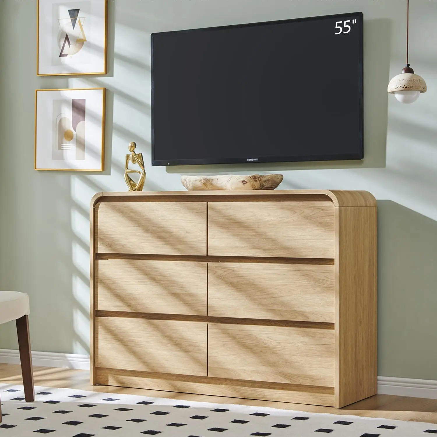 Modern 6 Drawers Dresser for Bedroom,47