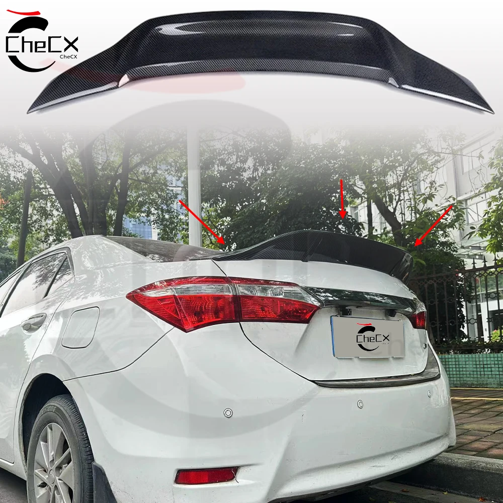 Suitable For 2014-2018 Toyota Corolla High Quality ABS Material Rear Spoiler R-Style Carbon Fiber Pattern Rear Spoiler Tail