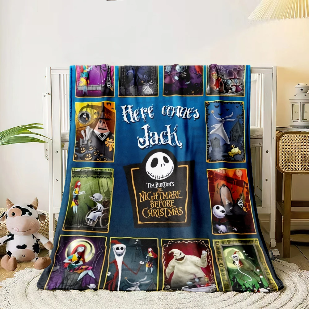 The Nightmare Before Christmas HD Print Blanket.Comfort,Nap,travel,work,living Room,bedroom,Chair,sofa,Picnics,Blankets,Gifts.