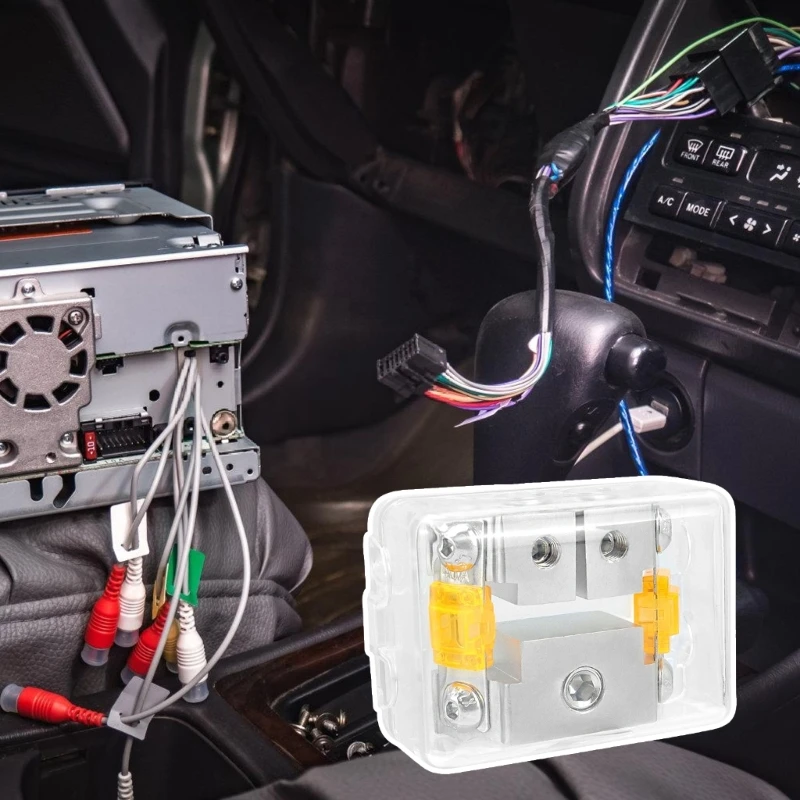 A2UC Car Audios Splitter Box Featuring Zinc Alloy Base And ABS Cover For Easy DIY Electrical Modifications Distribution Block