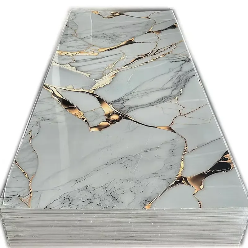 Modern Waterproof Fireproof SPC PVC Plastic Stone Panels Marble Rock Look Wall Board for Hotel Commerce Entertainment Use 7.1