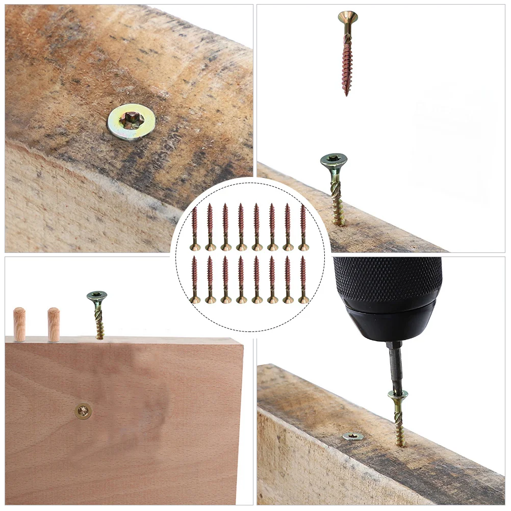 

100Pcs Self Tapping Screws High Carbon Steel Strong Wood Screws Fasteners for Furniture Woodworking Outdoor Use