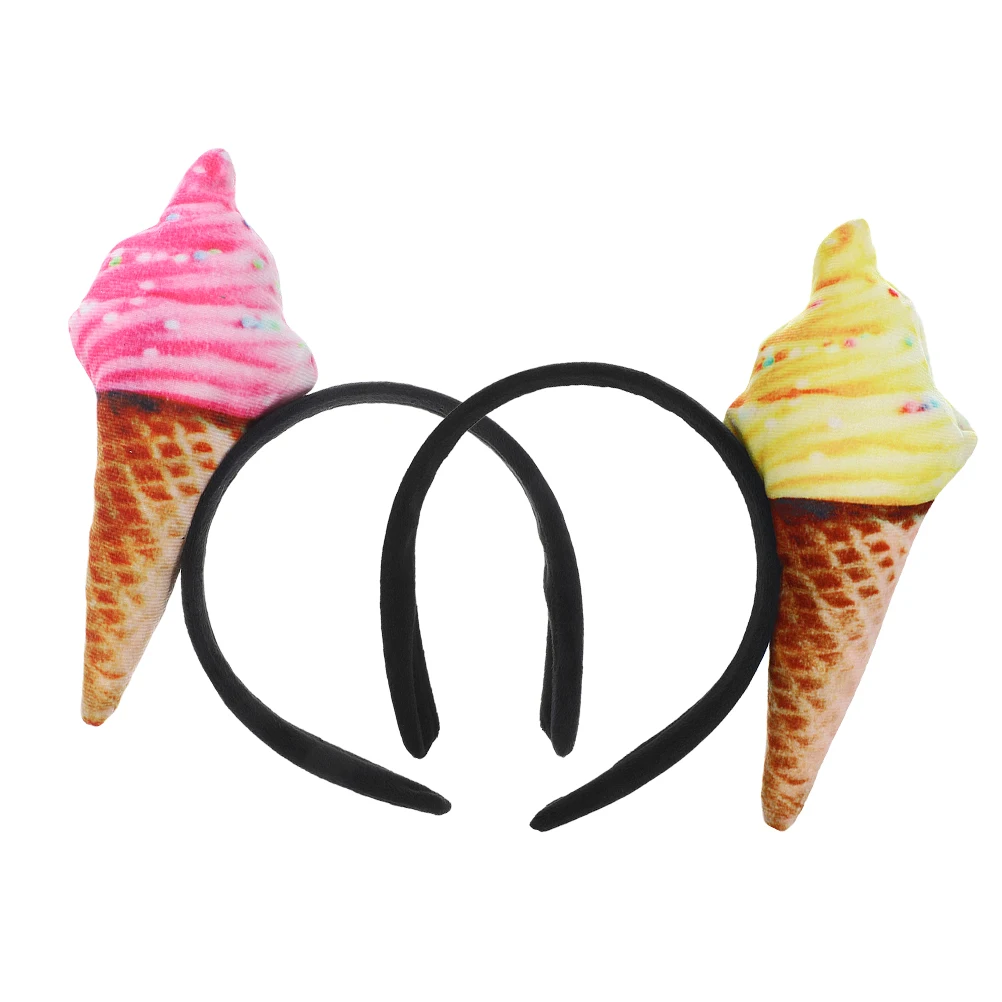 

2Pcs Ice Cream Headband Comfortable Secure Fit Hair Band for Face Washing Makeup Hair Styling Women Headbands Ice Cream Headband