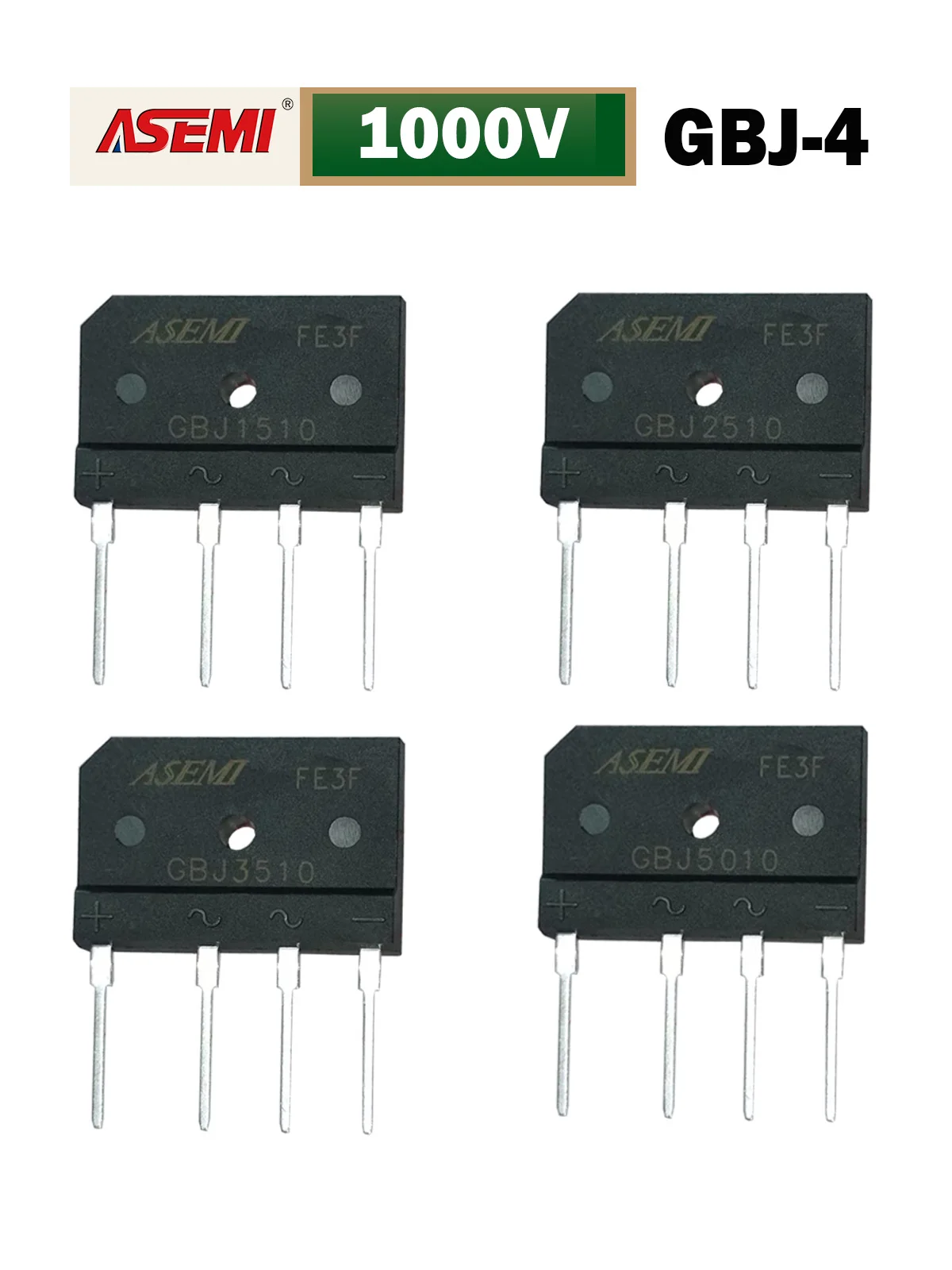 15A 25A 35A 50A Bridge Rectifier 1000V GBJ1510 GBJ2510 GBJ3510 GBJ5010 ASEMI