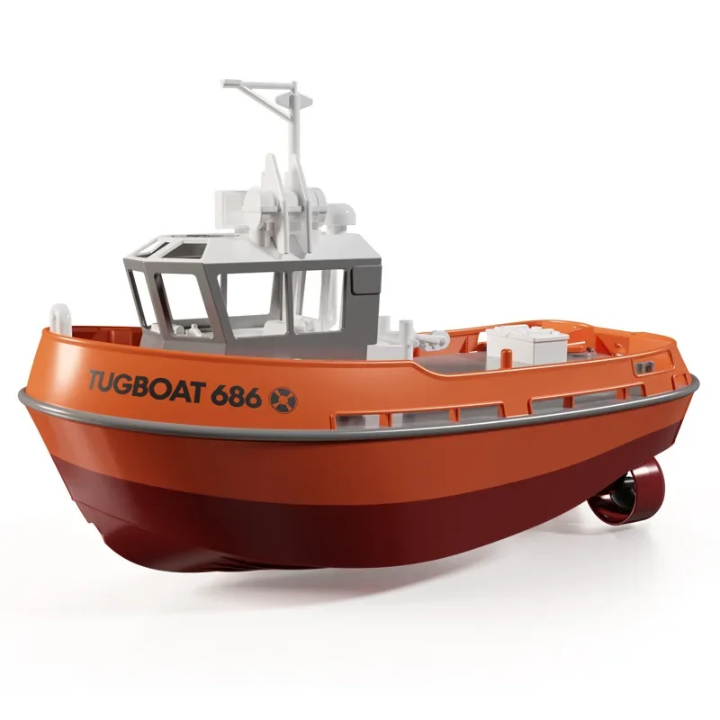 2.4g Remote Control Boat Manual Assembly Simulation Scale Tugboat Toy Gift For Children