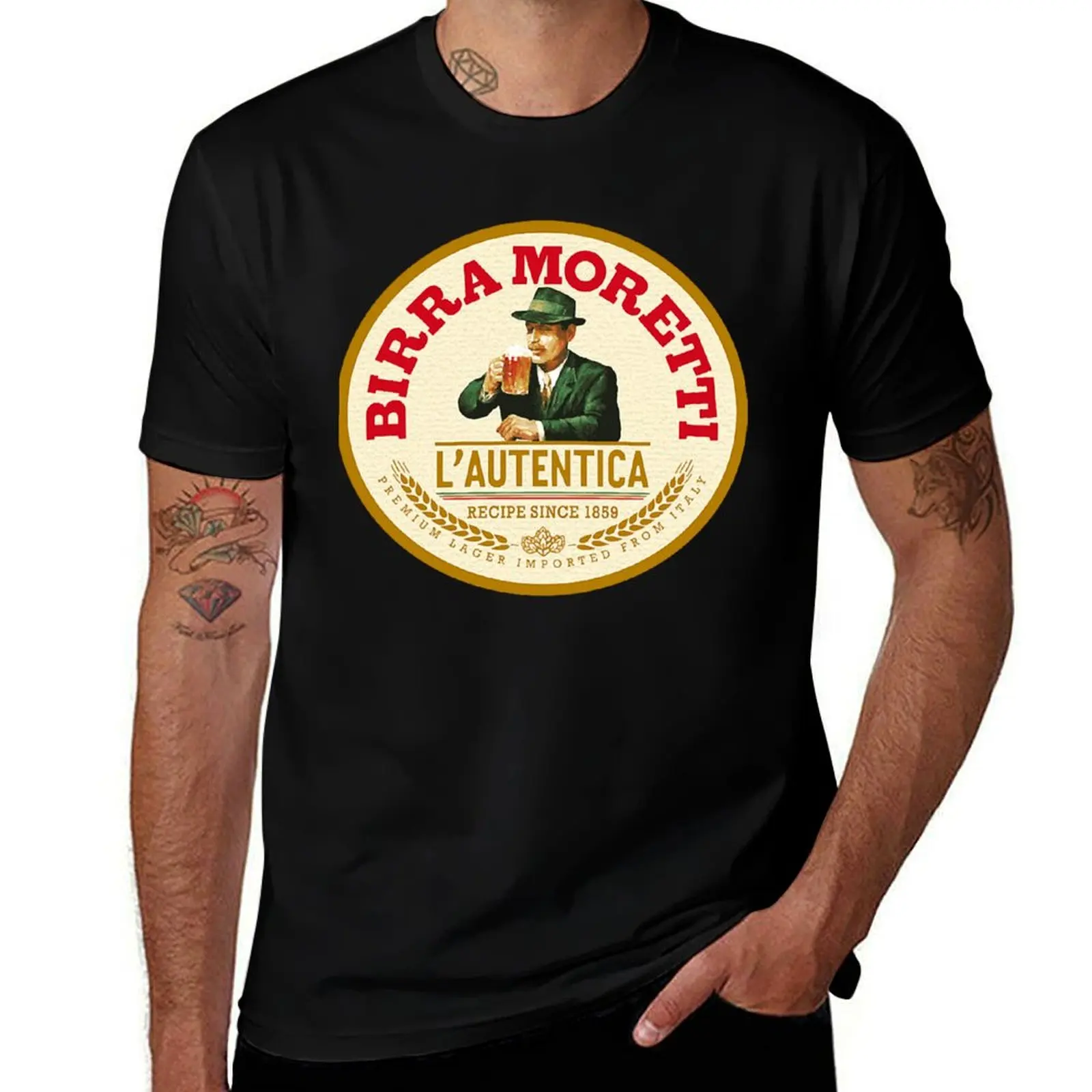 Vintage - Birra Moretti Design T-Shirt Big and Tall Short Sleeve Tee T-Shirt