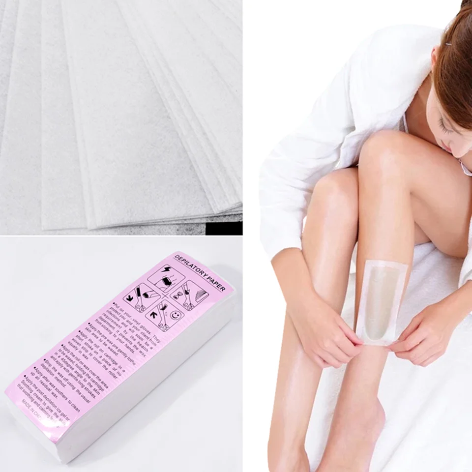 100pcs Removal Nonwoven Body Cloth Hair Remove Wax Paper Rolls High Quality Hair Removal Epilator Wax Strip Paper Roll