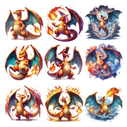 Cartoon Charizard fusible clothing patches thermo-stickers for children Applique for clothes iron on transfer