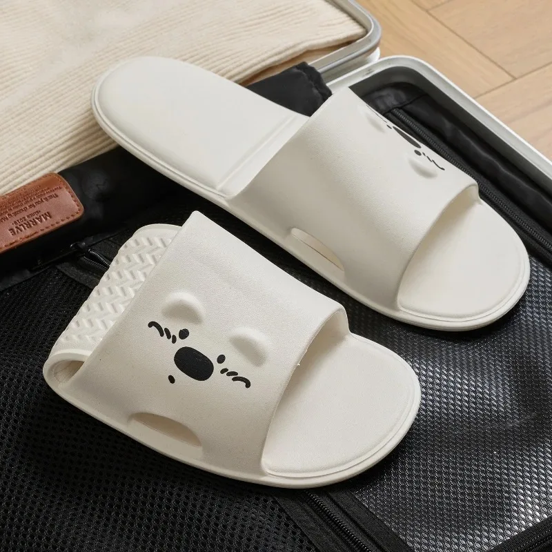 Cartoon Folding Slippers Women Men Portable Travel Shoes EVA Foldable Slides Anti-slip Bathroom Flip Flops Summer Beach Sandals