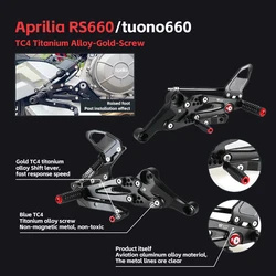 Motorcycle CNC Adjustable Rear Set Rearsets Footrest Foot Rest For Aprilia RS660/Tuono660 2021 2022 2023 2024 2025