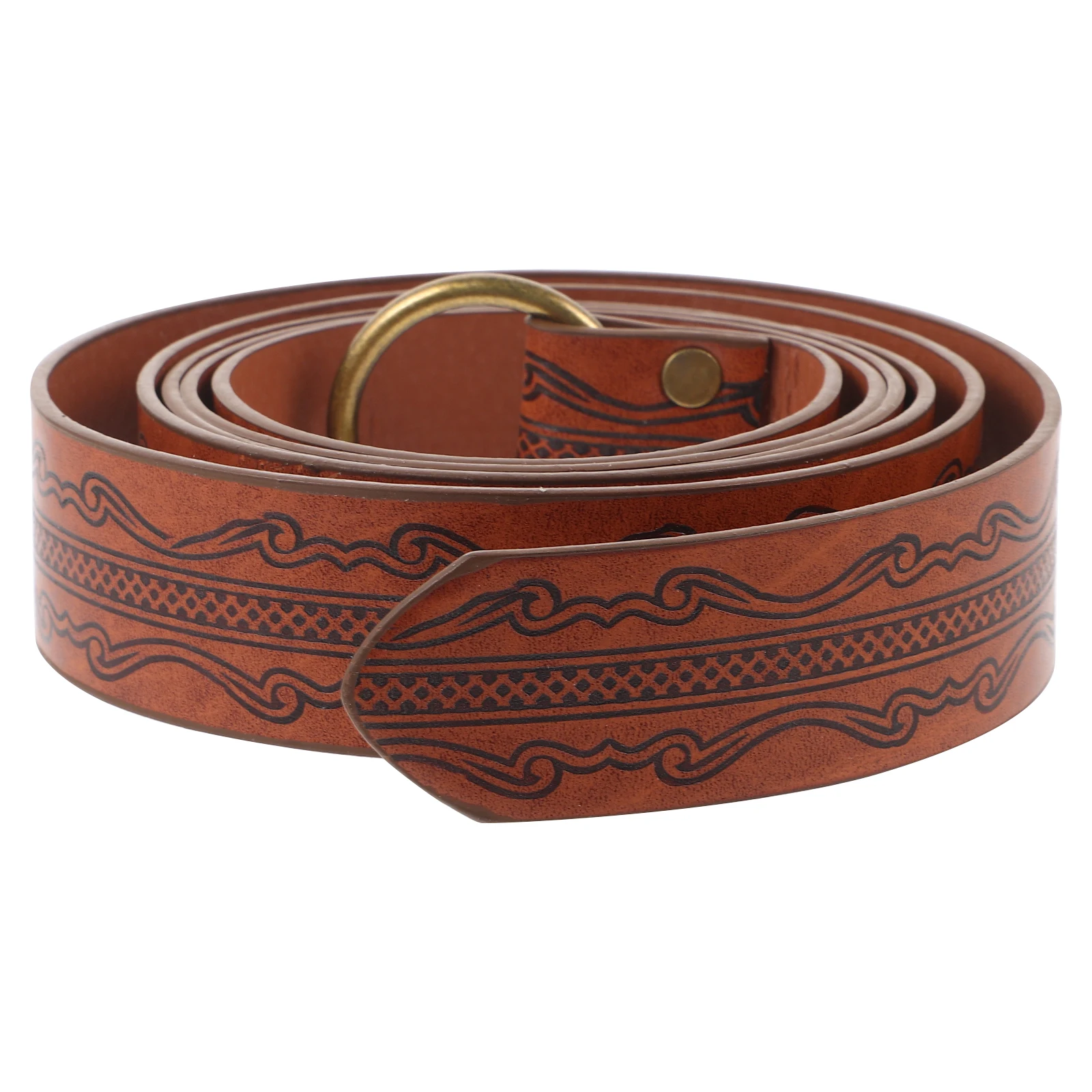 

Embossed Belt Medieval Vintage Renaissance Waist Accessories Man Pu Viking Mens