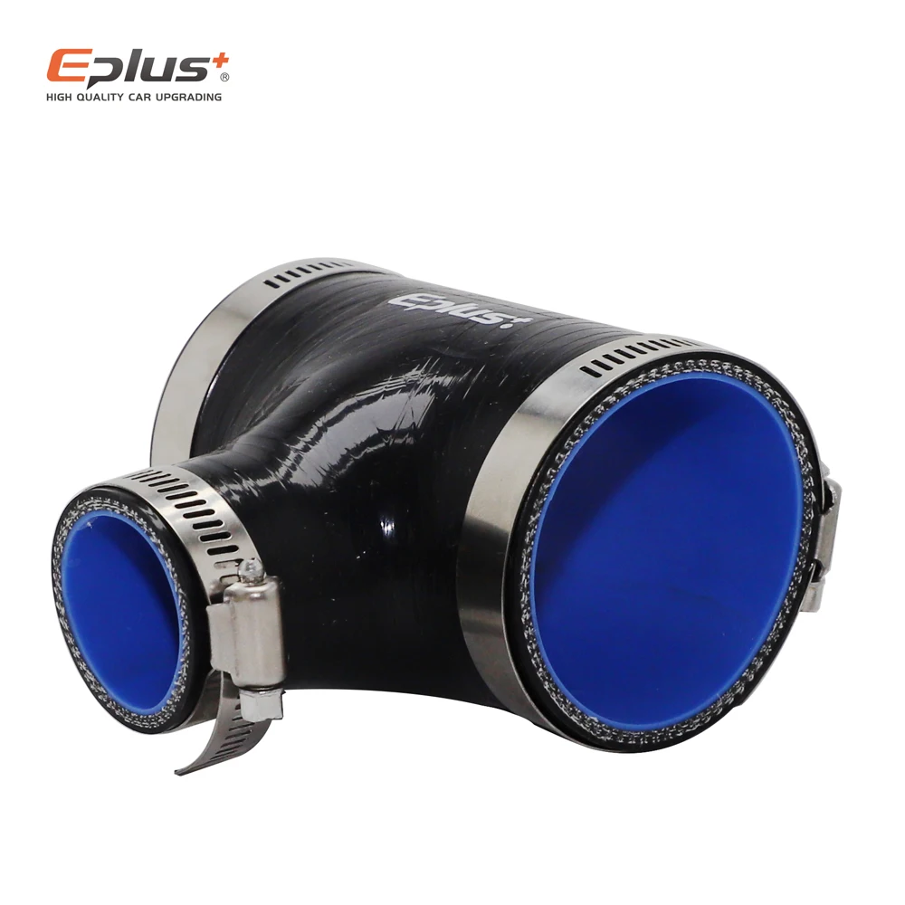 EPLUS أسود عالمي سيليكون أنابيب خرطوم T-شكل 3-way موصل سيارة المبرد توربو كمية الأنابيب المقرنة أسود متعدد الحجم #3