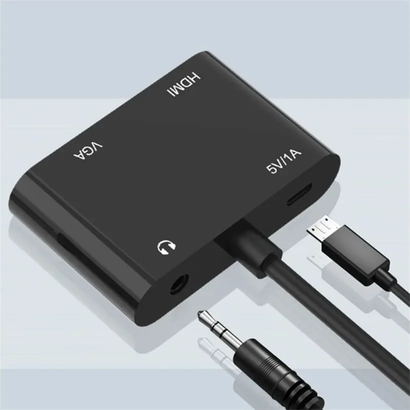 VGA to VGA+HDMI-compatible Adapter Splitter With Video Audio Converter Support Dual Display For Projector TV Multi-Port PC