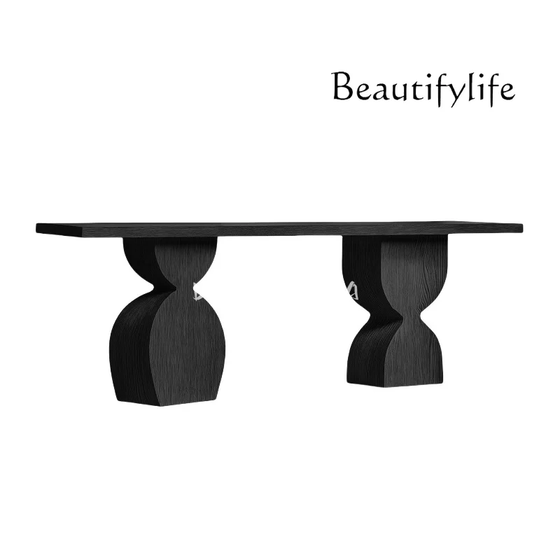 

Средневековый входной стол из массива дерева, входная платформа у стены, коридора, у стены, декоративная полоса, чехол