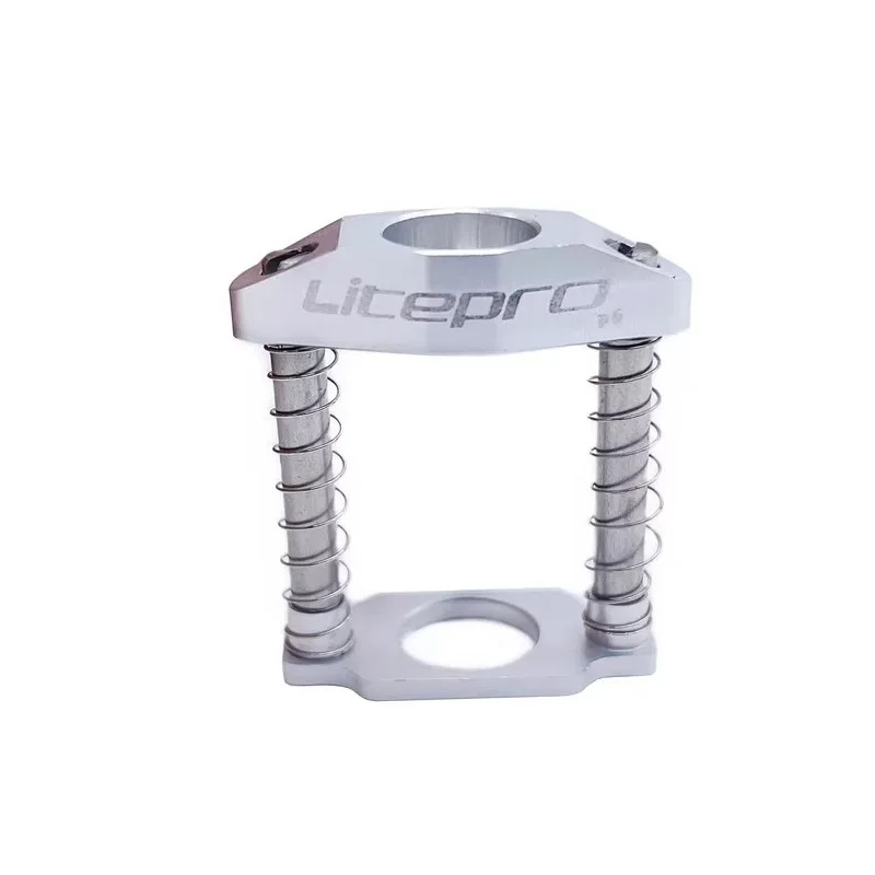 Litepro For Brompton Folding Bike Stem Hinge Clamps Spring Holder Aluminum Alloy Stem Fold C Buckle Handle Tension Spring Mount