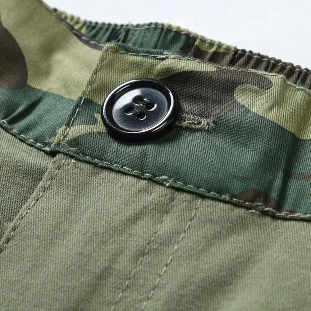 Cargo Shorts with Dual Closure System Wide Crotch Cut for Freedom of Movement Men's Cargo Shorts with Multi Pockets Mid-rise