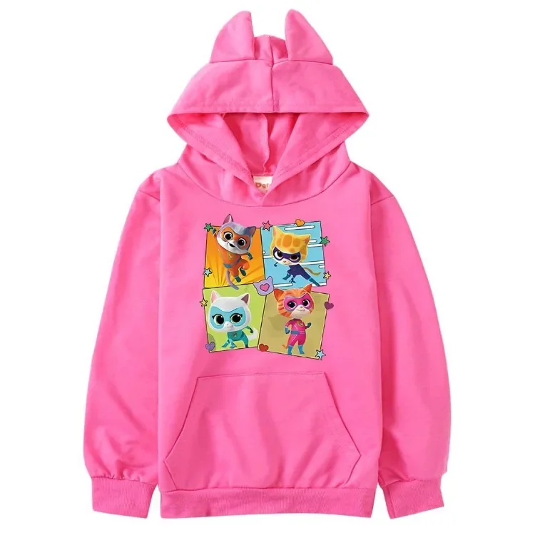 Anime SuperKitties Hoodie Kinder Super Cats Kleidung Baby Mädchen Cartoon Pullover Kleinkind Jungen Kapuzenpullover Kinderkleidung – Detail 5