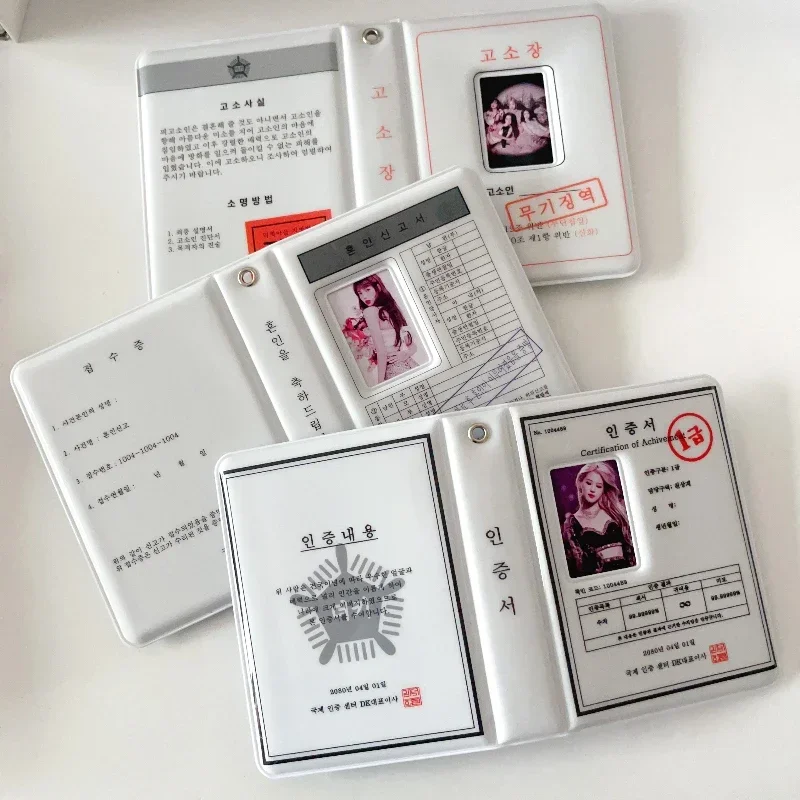 White Funny Photocard Album Korean Style 3 Inch Kpop Photocard Mini Photo Collection Book 40 Pockets Stylish Gifts for Girls