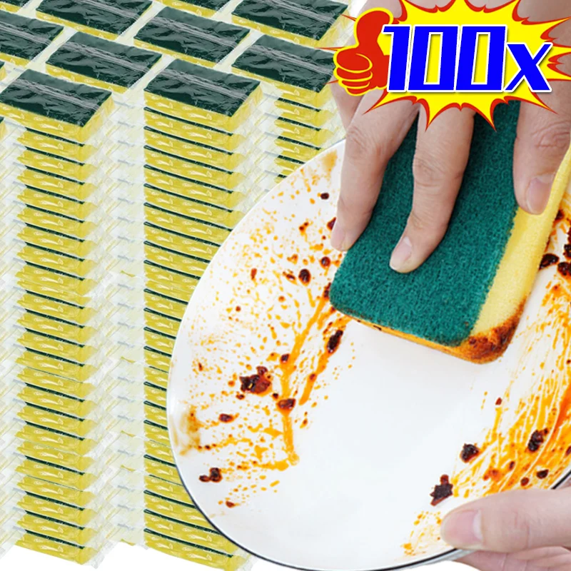 Wholesale Highly Absorbent Double-sided Sponge Magic Clean Pot Rust Stain Sponges Cleaning Brush Kitchen Grease Cleaner Tools