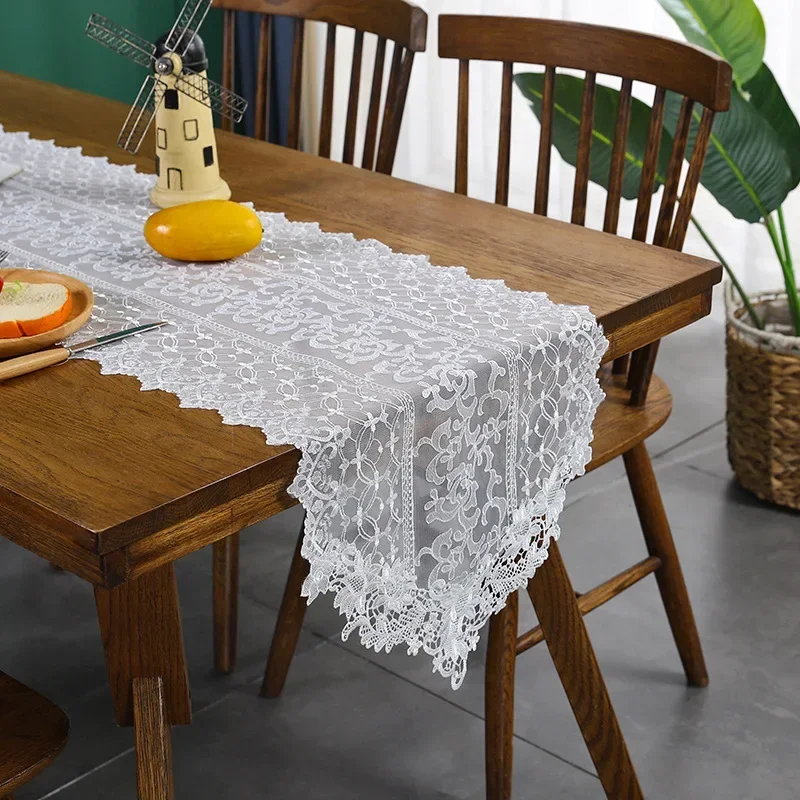 

Table Runner Wedding For Dining TableCloth Runners White Embroidered Flag Simple Dresser Table Juppe Pastoral Home Decoration