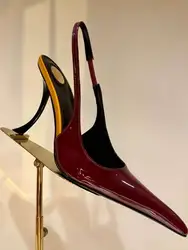 2025 Summer New Women's Slimming High Heel Sandals Fashion Pointed Party Wedding 34-43 Women's Large Sandals