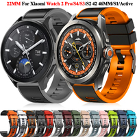 22mm Silicone Strap For Xiaomi Watch 2 Pro/S4 Sport Watchband For Xiaomi Watch S3 S2 S1 Active/Pro Color 2 MIBro A1 A2 X1 Correa