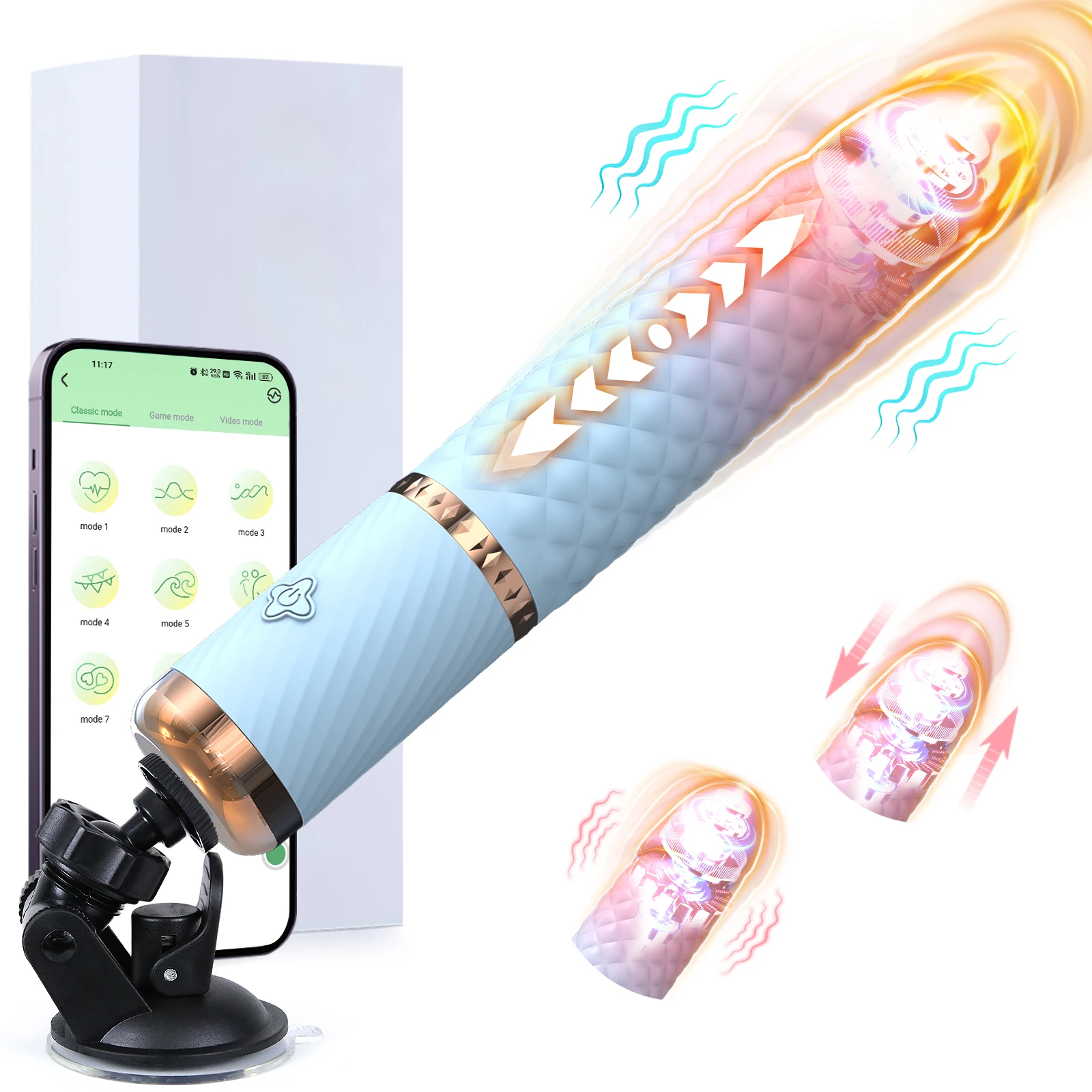 Luxurious Field APP Control Telescopic Automatic Thrusting Dildo Vibrator Adjustable Clitoral Massager Vaginal Sex Toy for Women