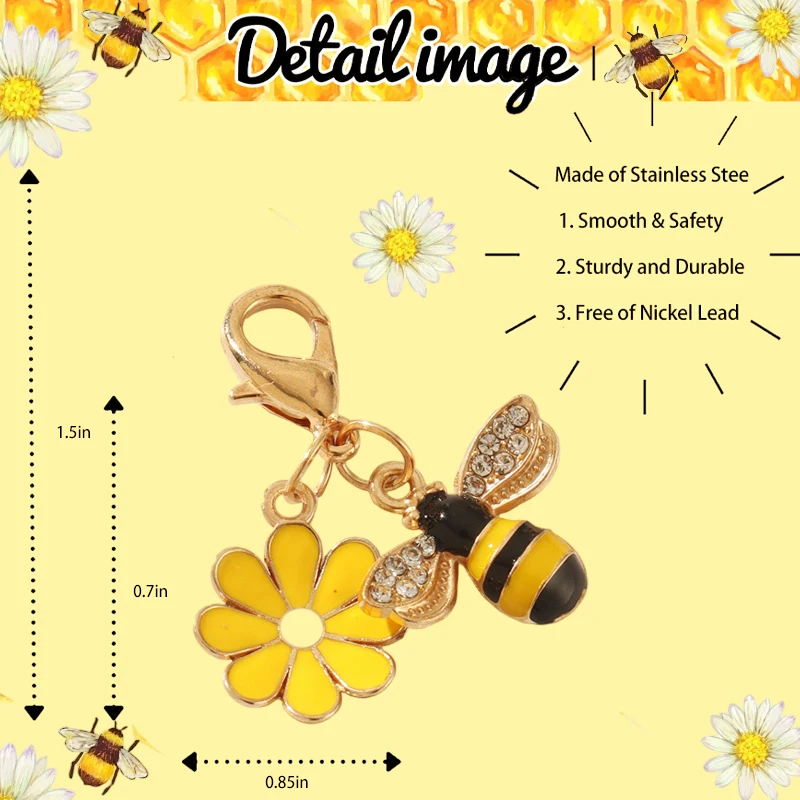 سلسلة مفاتيح نحلة للرجال والنساء، إكسسوارات نحلة لطيفة لحقيبة المحفظة ومحفظة الظهر وحلقات مفاتيح العسل للرجال والنساء