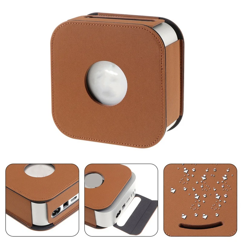 Protective Case For Mac Mini M4/Pro Case PU Leather Skin Sleeve Shockproof Bag For Mac Mini 2024 Case