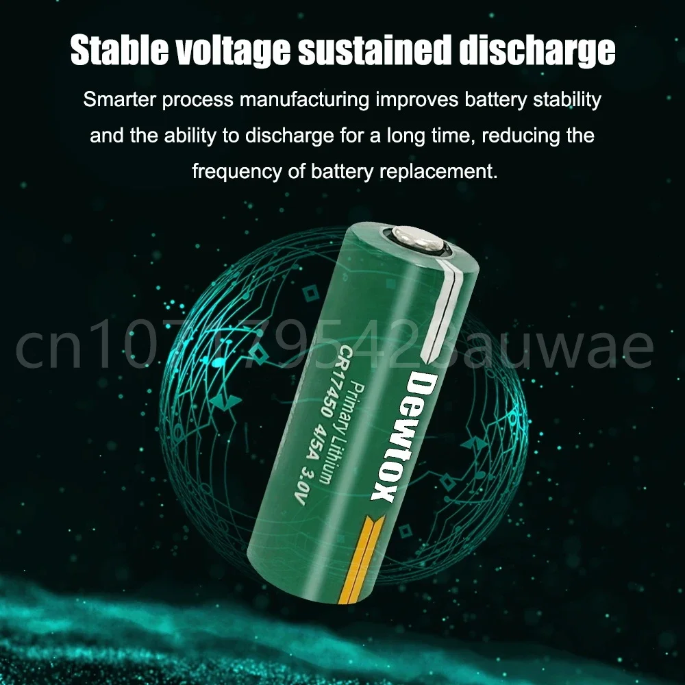 10PCS 3V CR17450 4/5A lithium manganese column Battery water meter Heating meter Water meter RAM memory PLC Battery