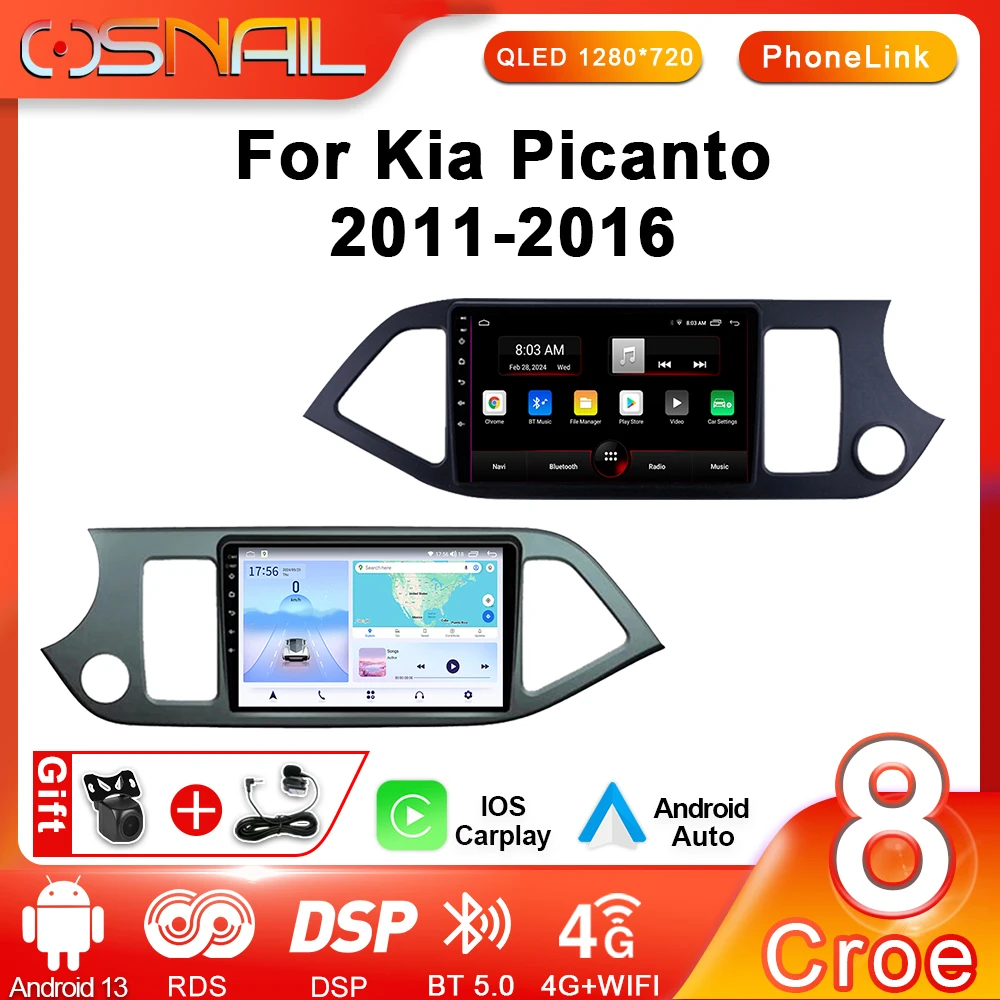 

Android 13 Car Radio For KIA PICANTO Morning 2011 - 2016 Multimedia Video Player screen Stereo GPS Navigation Auto CarPlay 2 din