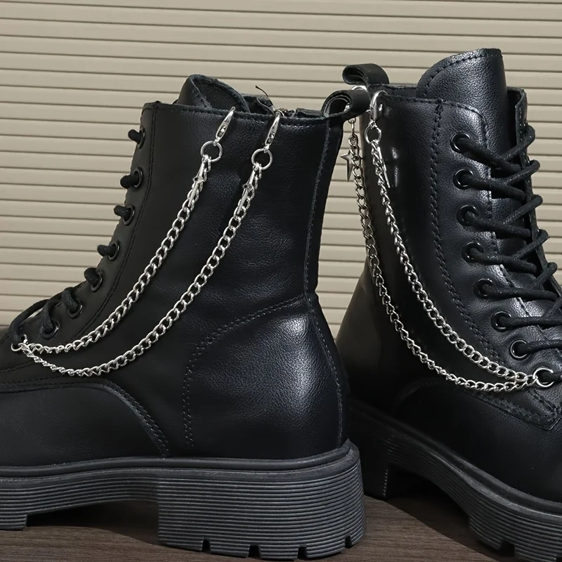 2 pieces of minimalist punk-style four-pointed star pendant bootlaces, suitable for daily wear, Halloween parties and as gifts
